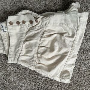 We The Free Cream Kids Shorts with Button Detail